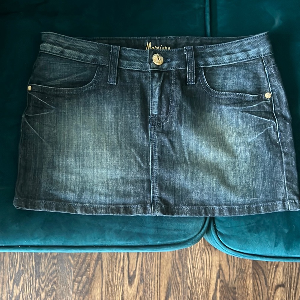 Blue Marciano denim mini skirts
